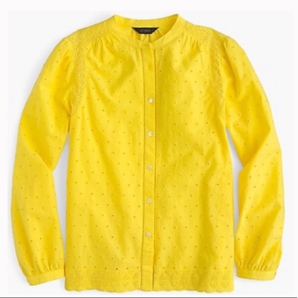 J. Crew Tops - J CREW cotton eyelet shirt EUC
